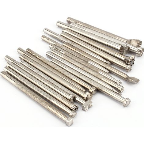 Ensemble de 20 outils en métal pour le travail du cuir, la fabrication de selles et la sculpture. Outils Craftool Leather. (1/5)