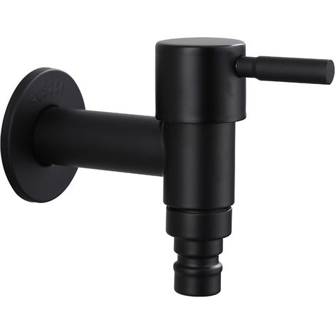 Lntyq Robinet mitigeur rétro, noir/peinture, robinet de machine à laver, robinet de jardin, robinet d'eau de salle de bain extérieur