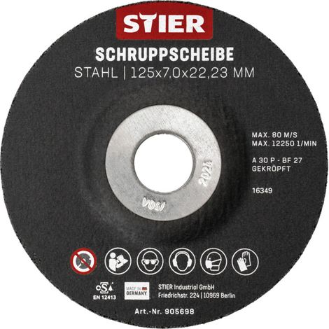 Disque d'ébarbage STIER, 125 x 7,0 x 22,23, forme 27 / 10 pièces 10 pièces (1/5)