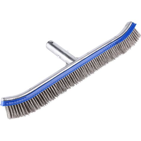 Brosse de Piscine 18 Pouces Brosse de Piscine à Poils en Acier Brosse de Nettoyage de Piscine à Ressort Brosse de Nettoyage de Bassin Spa 44 X 16 Cm (1/5)