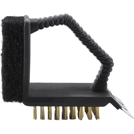 Brosse de nettoyage multifonctionnelle 3 en 1 pour barbecue et four, en acier inoxydable durable. (1/5)