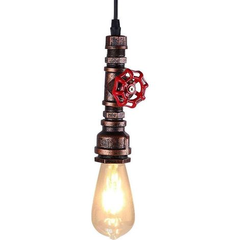 Suspension industrielle en métal avec grille, style loft rétro industriel rouille (1/3)