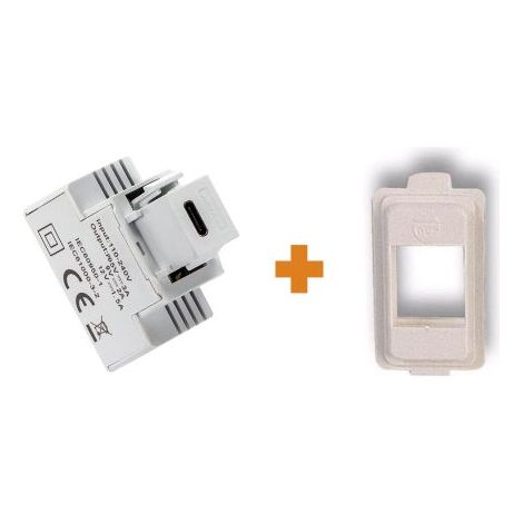 Fanton caricatore 1 USB-C 3A Ricarica rapida 18W da incasso Bticino Magic - 82901