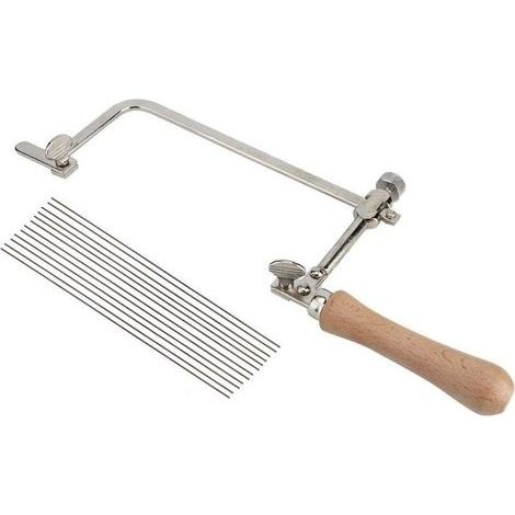Scie à chantourner manuelle – Kit fabrication bijoux avec 12 lames – Cadre réglable pour bois dur – Outil de précision pour bijoutiers (1/5)
