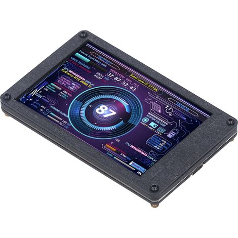 3,5-Zoll-Mini-USB-IPS-Bildschirm mit einstellbarer Helligkeit, überwacht CPU, RAM und Temperatur auf Windows-PCs und beinhaltet ein abgewinkeltes Motherboard-Kabel. (1/5)
