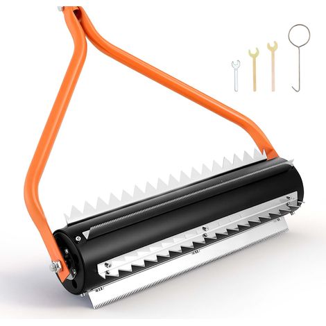VEVOR Rouleau Desherbeur Aquatique en Acier Inoxydable 4,3 m, Outil Coupe Herbes pour Etang et Lac, Elimination des Herbes Racines et Vase, 6 Lames Dentees, Manche Reglable en 4 Sections en Aluminium (1/5)