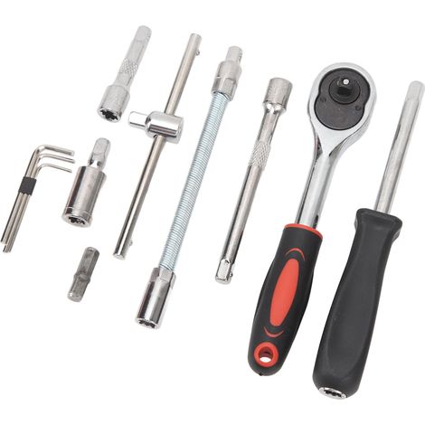 Kit d'outils de mécanicien automobile 46 pièces, cliquet 1/4 po, pour la réparation et l'entretien de votre voiture et de votre domicile. (1/5)