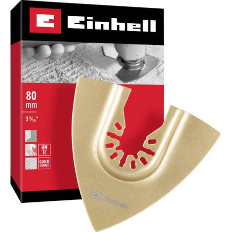 Original Einhell râpe delta en carbure de tungstène 80 mm (saupoudrage durable de carbure de tungstène, fonction de changement rapide Open Back, convient pour les outils multifonctions) (1/4)