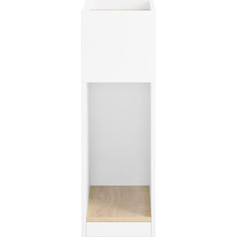 SoBuy Narrow Nightstand, Bedside Table with Drawer and Shelf, Modern Side Furniture for Bedroom and Living Room, White, 20 x 35 x 60 cm, FBT171-WN