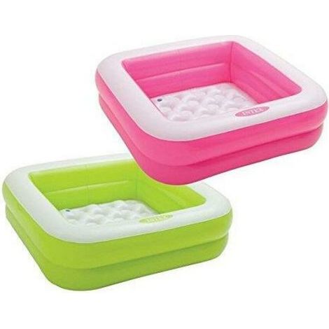 INTEX Piscine gonflable enfant / bebe pataugeoire Carree 85 x 85 x 23 cm couleur aleatoire (1/5)