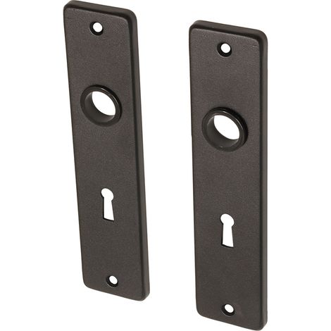 Plaque de porte noire SL56 courte en aluminium - Par set