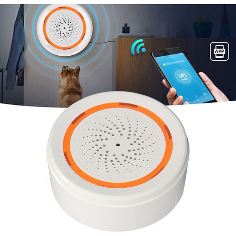 Alarma acústica Zigbee 3.0: alarma inteligente de 90 dB con alarmas preestablecidas: sirena inteligente inalámbrica para la seguridad del hogar. (1/5)