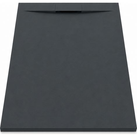 Plato de Ducha de Resina Antideslizante 160x90 Incluye Válvula Oculta de Desagüe y Rejilla Color Grafito RAL 7016 (1/5)