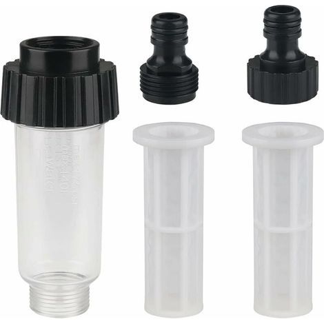 Filtre eau Filtre pour Nettoyeur Pompe de Jardin Filtre Tuyau Arrosage avec Raccord d'eau 3/4,1 connecteurs,2 filet de filtre pour Nettoyeur Haute Pression Pompe de Jardin, (1/4)