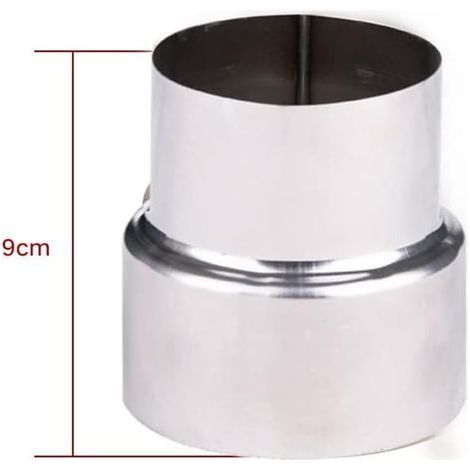 Réducteur de tuyau de fumée en acier inoxydable, adaptateur de cheminée, tuyau de poêle, réduction en acier inoxydable, tuyau de fumée, tuyau de poêle (90-80mm) (1/4)