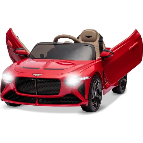 Voiture Électrique pour Enfants 12V sous Licence Bentley Bacalar avec Télécommande, Porte Ciseaux, 3 Vitesses, Lumières LED, Klaxon, Véhicules Électriques pour Enfants 3+ ans Rouge