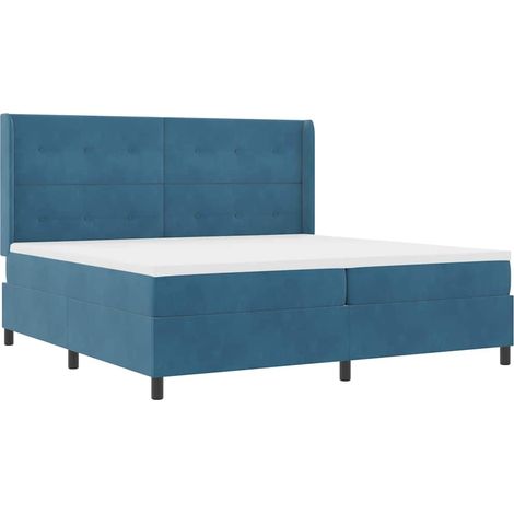 Maison Exclusive - Letto a molle con strisce LED Blu 200 x 200 cm Velluto