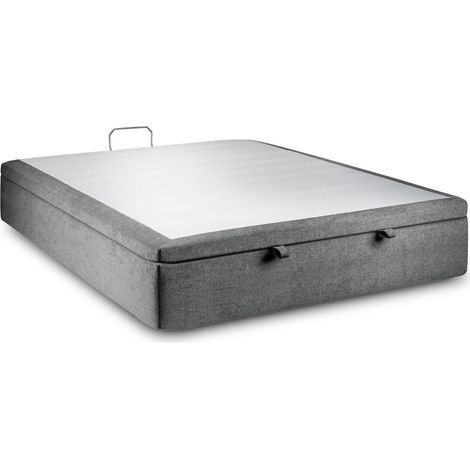 Sommier Coffre Tissu Gris anthracite 140x200 H39cm