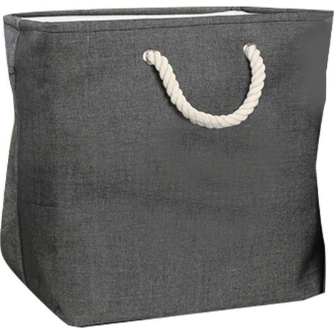 Panier de rangement en tissu EVA pliable, panier à linge en coton avec poignée, noir, pour jouets et snacks (1/5)