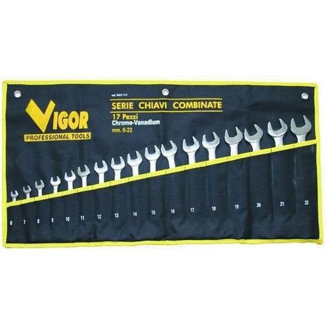 Série Clé Combinée Vigor Crv-Din3113 Sac en Tissu Pièces 17
