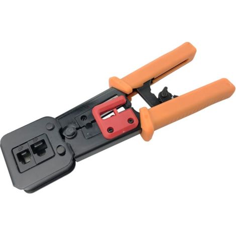 RJ45 Crimping Tool for RJ11 / RJ12 Network and Telephone Cables - Modular Telecom 3-in-1 Crimping Tool Network Cable Pliers Ratchet Crimping Pliers for 6P / 8P Network Cable (1/5)