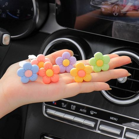 6 Fleurs Clips Bouche d'Aération Voiture Parfum d'Habitacle Décor Délicat Aromathérapie Auto (1/3)