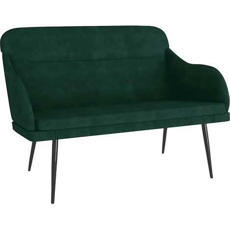 Banco de terciopelo verde oscuro 110x76x80 cm vidaXL