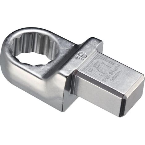 SW-Stahl 03858L Einsteck-Ringschlüssel 18 mm I Einsteckvierkant 14 x 18 mm I Einsteckringschlüssel SW 18mm