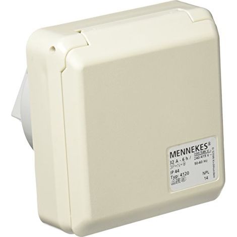 MENNEKES 101100354 BASES EN CAISSE SYSTÈME CEPEX-TH, PRISES DE COURANT CEE 400 V, 50  60 HZ, 32 A, 5 PÔLES, IP 44, 5 EMBALLAGE