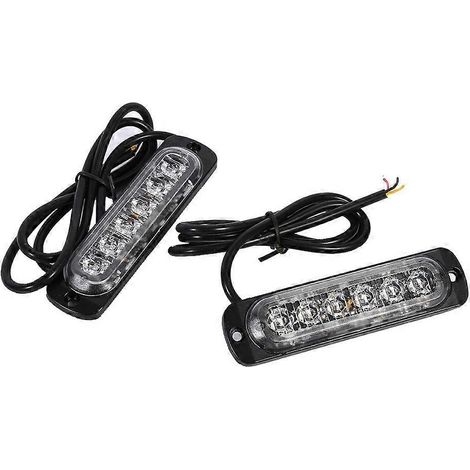 Stück 12V 6 LED Auto LKW Notfallwarnleuchte Stroboskopblitzer Warnblinker Rot Blau
