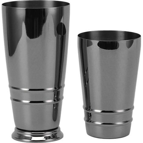 Polierter Cocktailshaker aus Edelstahl 304 mit Sockel, spülmaschinenfester Boston-Shaker, schwarze Beschichtung, ideal für die Hausbar (1/5)