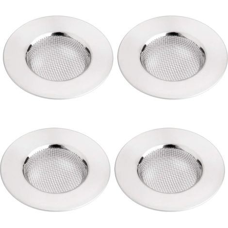 4 pièces 75mm crépine d'évier de cuisine, couvercle de vidange en maille, attrape-cheveux en acier inoxydable, protecteur de vidange en métal (1/2)