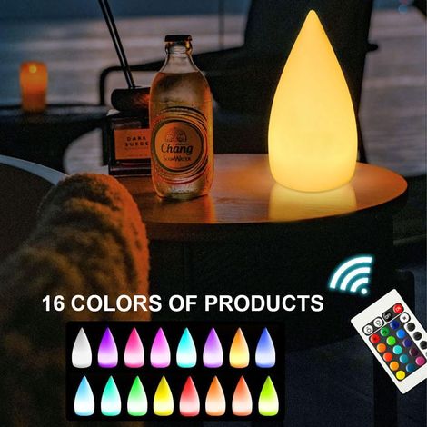 RGB-LED-Nachttischlampe, mehrfarbig (16 Farben, 4 Modi), wiederaufladbar per USB-C, wasserdicht (IP65), kabellos, mit Fernbedienung und Kabel, ideal für Sauna, Restaurant, Bar und Garten. (1/5)