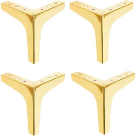 Moderne Möbelfüße, Ersatzmöbelfüße, 10 cm hoch, 4er-Set (gold)