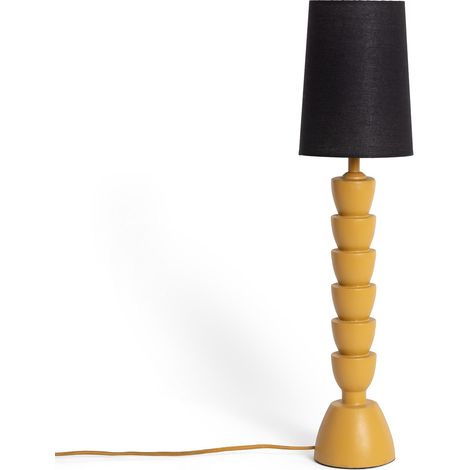 Tischlampe aus Kunstharz Darian Senf (1/5)