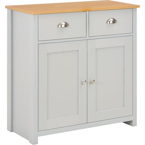 Buffet - Armoire de rangement Enfilade Gris 79 x 35 x 81 cm BV752020 - BonneVie (1/5)