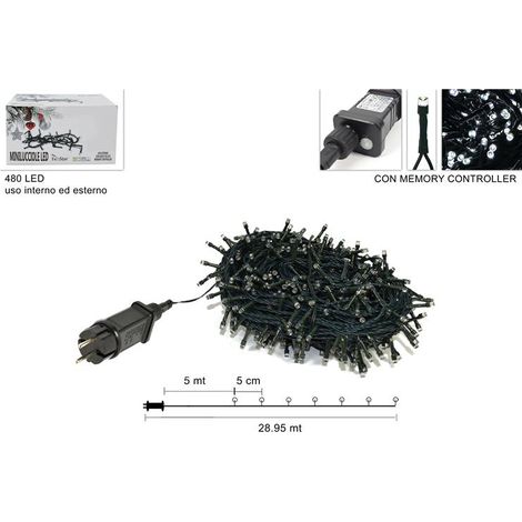 Decorazioni Natalizie Luci Minilucciole da Esterno 480 Led Bianchi (1/2)