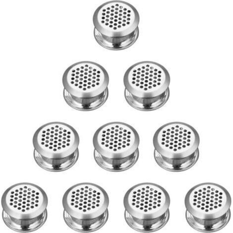 Grille Ventilation Ronde Acier Inoxydable 10 Pièces pour Armoire Placard Grille D'évacuation Ventilation Cuisine Meubles Argentée Gardez l'air Frais à l'intérieur de l'armoire (1/4)