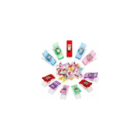 Set mit 100 mehrfarbigen Stoffklammern, Nähzubehör, Nähbedarf, Mehrzweckklammern, Nähmaschinenhilfen, Quiltklammern, Häkelklammern - Crezuo (1/4)