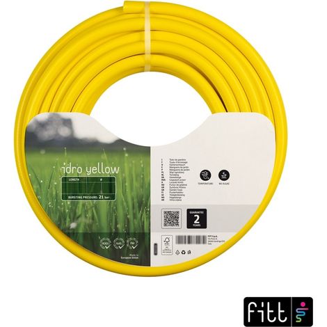 Tuyau d'arrosage guipé 3 couches - robuste, anti-UV et anti-algues 50m - Ø15mm Jaune