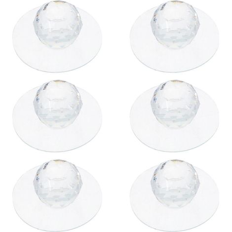 Poignées de tiroir transparentes en forme de boule pour usage domestique, lot de 6 boutons de meuble en acrylique (1/5)