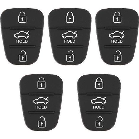 Lot de 5 coques de rechange en caoutchouc pour télécommande 3 boutons, compatibles Hyundai et Kia (avec lettres). (1/3)