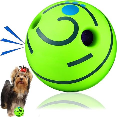 Interaktiver Hundeball (11 cm), robuster Quietschball, lustiges Wackel- und Kicherspielzeug für Hunde zur Stressbewältigung, zum Training und zur Zahnreinigung, für kleine bis mittlere Hunde (1/5)