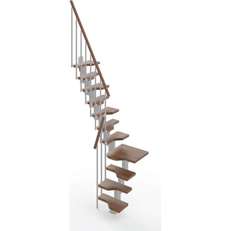 Scala salva spazio 9 gradini - Larghezza 61cm -  Noce e antracite - MINI61/L/SGMNOY-9