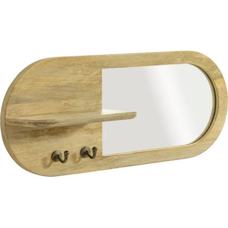 Miroir ovale en bois de manguier clair Juliet (1/5)