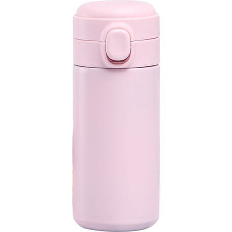 Kreative, erbsenförmige Mini-Wasserflasche, niedlich und kompakt, doppelwandig vakuumisoliert mit leicht zu öffnendem Deckel, rosa (1/5)