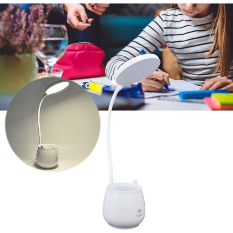 Lampe de bureau pour étudiants avec support pour téléphone portable, lampe de bureau pliable, porte-stylo, lampe de bureau tactile, protection oculaire. (1/5)