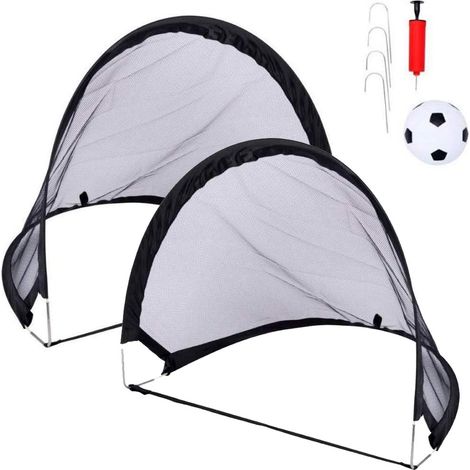 Set 2 Porte da Calcio Pop-Up con Rete Pieghevoli per Bambini 60x40x40cm Giardino (1/3)