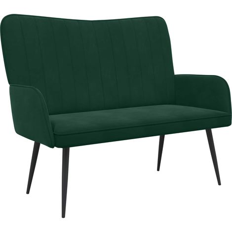 2-Seater Sofa Dark Green 115 x 61 x 87 cm Velvet vidaXL (1/5)