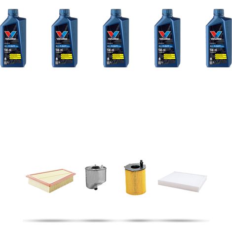 Kit tagliando 4 FILTRI e 5L OLIO compatibile con Ford Fiesta VI 1.6 tdci 55kw dal 2008 (1/5)